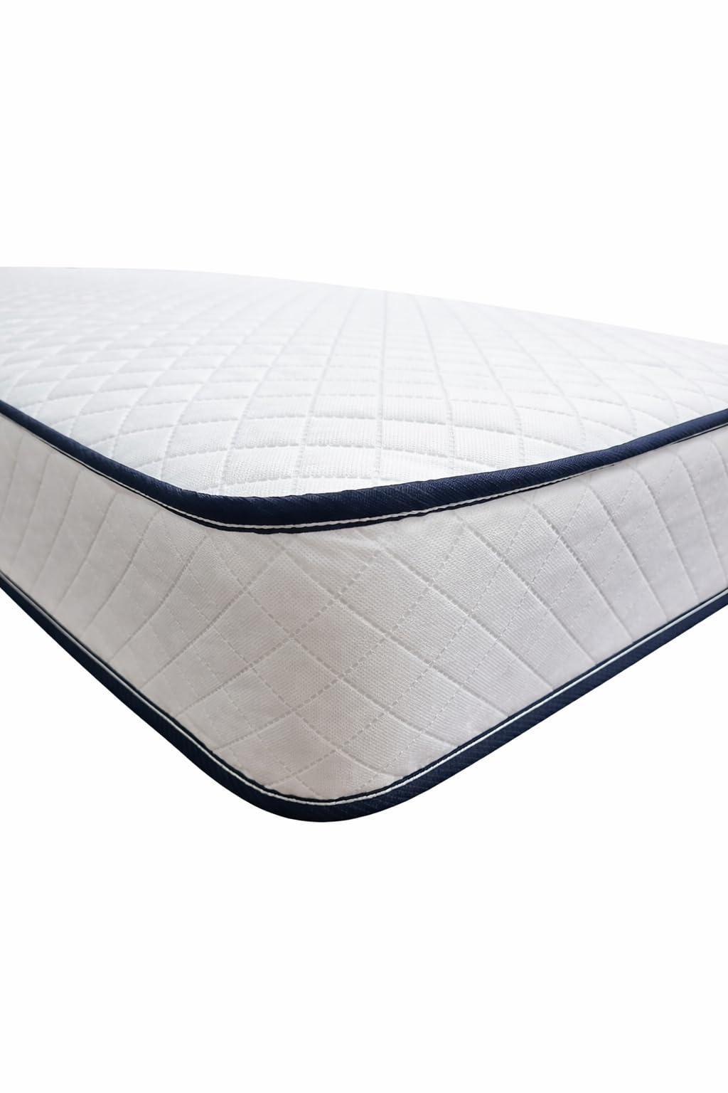 Resti Sleep Navy Tape Diamond Mattress 20cm Deep Bonnell Open Coil Spring Mattress, Foam Plush Comfort, Breathable Cooltouch Cover, UK Made Mattress in a Box (Double 4ft 6")