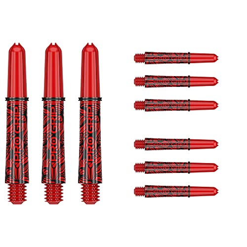 TARGET Darts 3 x Ink Design Short Red Pro Grip Dart Shafts - 9 in Total | Professional Dart Accessories, Dart Stems