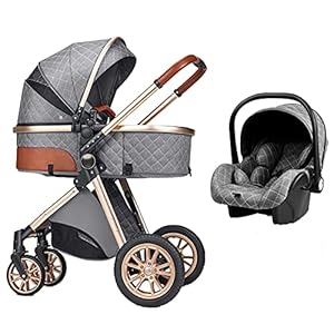 Standaardbuggy’s Kinderwagen 3 in 1 Hoge Landschap Kinderwagen Liggende Kinderwagen Opvouwbare Kinderwagen Babywieg…