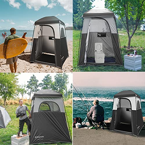 KingCamp-Camping-Shower-Tent-Oversize-Space-Privacy-Tent-Portable-Outdoor-Shower-Tents-for-Camping-with-Floor-Changing-Tent-Dressing-Room-Easy-Set-Up-Shower-Privacy-Shelter-1-Room2-Rooms-Toilet-Tent