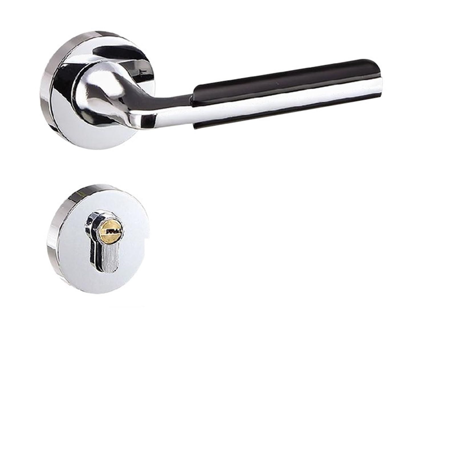 ZONSHJDKR Solid Wood Bedroom Door Handle Aluminum Alloy Minimalist Interior Split Mechanical Lock(SP202 Chrome Black)