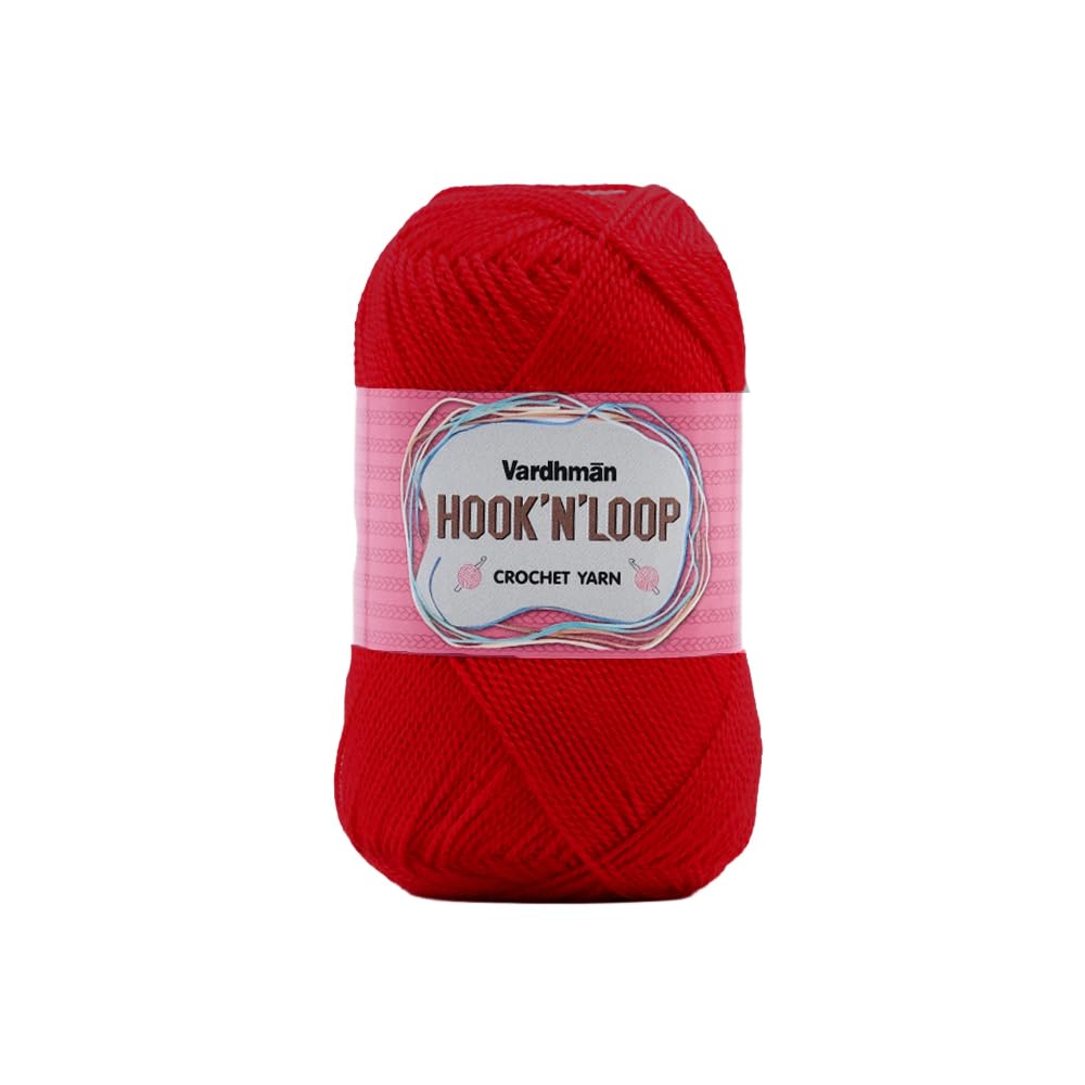 Vardhman Hook n Loop Crochet Yarn Thread | 100% Acrylic | Ideal for Soft Toys, Placemats, Home Decor, Fashion Accessories, Coasters & DIY Projects | Pack-1, 100g Each Ball, HLH007-image-18