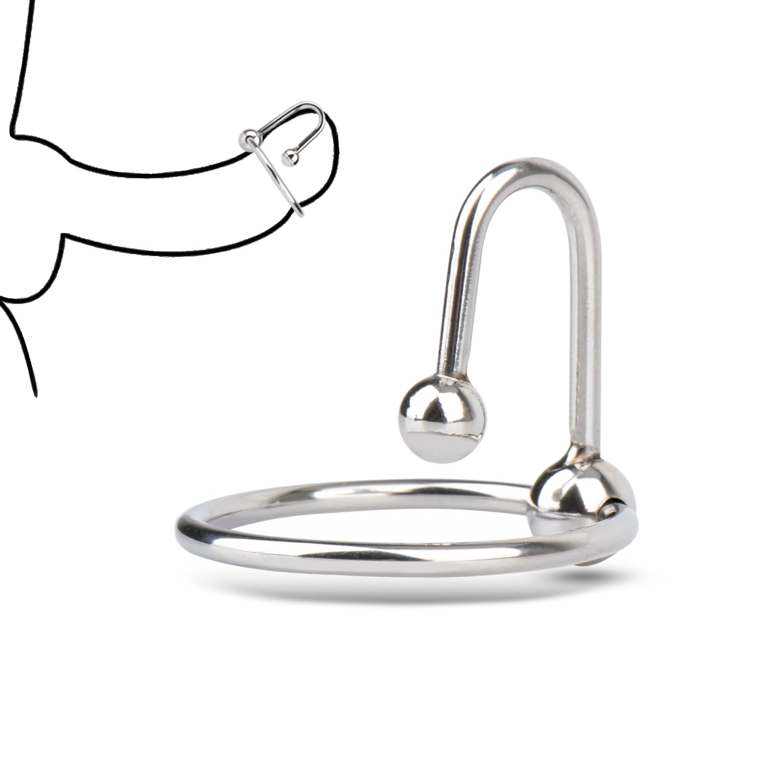 Glans Ring Adult Men Masturbation with 8mm Insert Urethral Balls Male Pleasures Sex Toy 1 37 inch