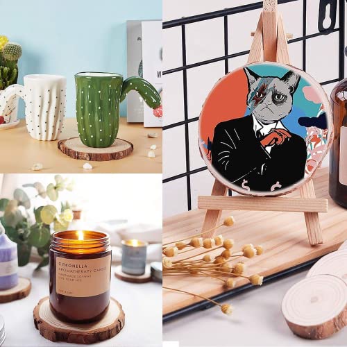 AKOLAFE Fatias De Madeira Natural 100 Peças 2-2,4 Ornamentos De Fatias De Madeira Rústicas Fatias De