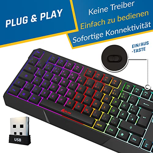 KLIM Chroma Tastiera QWERTZ per Gaming Wireless