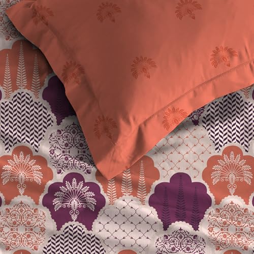 Image of MYTRIDENT Celebration Bedsheet Gifting Collection Double Size - Mehfil Rust