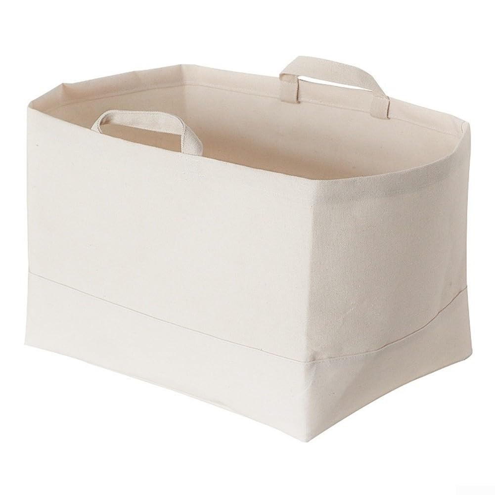 Aufbewahrungskorb Stoff Faltbare Box Leinen für Kleidung Spielzeug Bücher Wasserdichtes PE Futter Mit Griffen Japanisches Design(D)