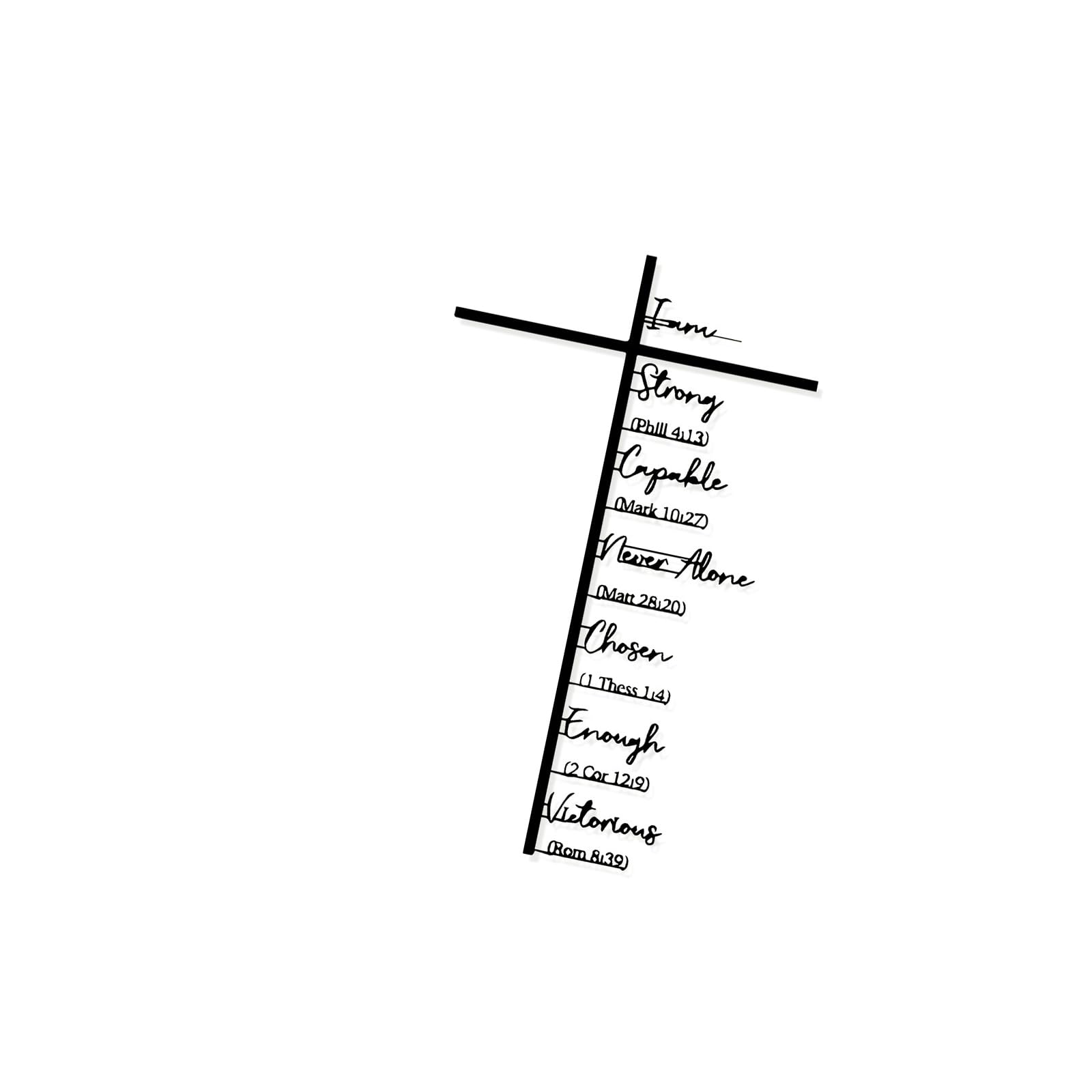 HDOYTXXM Metal Crosses Wall Art Sign with Scripture Hanging Decors for Home Decorations Religious Spiritual Gift Decorsative Crosses for Home Decors