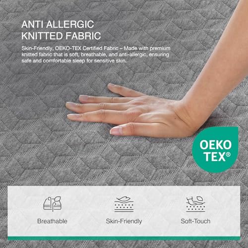 Image of Novilla #1USA Ortho Mattress - Gel Memory Foam for Cooling Comfort, Targeted Pressure Relief for Back Pain, Breathable Washable Cover, 10 Year Warranty (Dual-King-8 inch) (King 6 inch (78 x 72 x 6))
