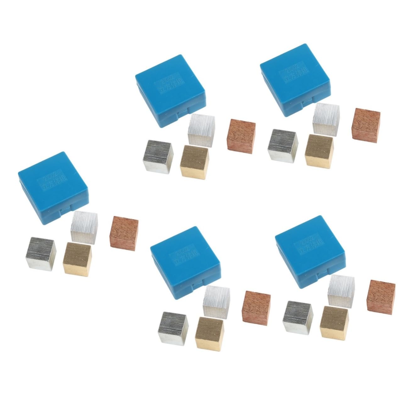BESPORTBLE 5 Set Blocchi Cubici per Esperimenti in Rame Ferro Alluminio e Legno per Insegnamento Scolastico Strumento Didattico per Cognizione e Creatività