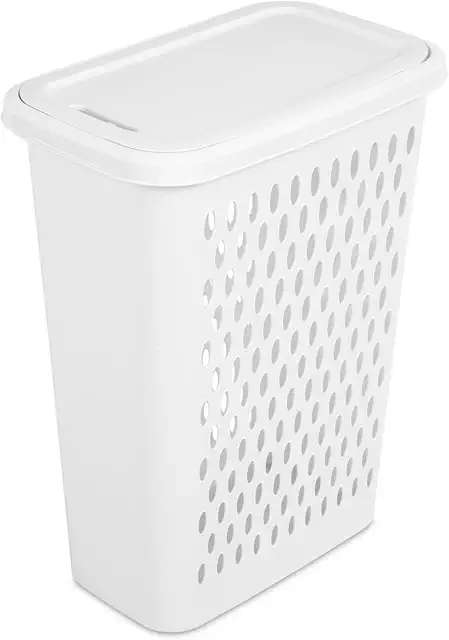 Sterilite Slim Laundry Hamper - 4-Pack White Basket with Lift-Top Lid