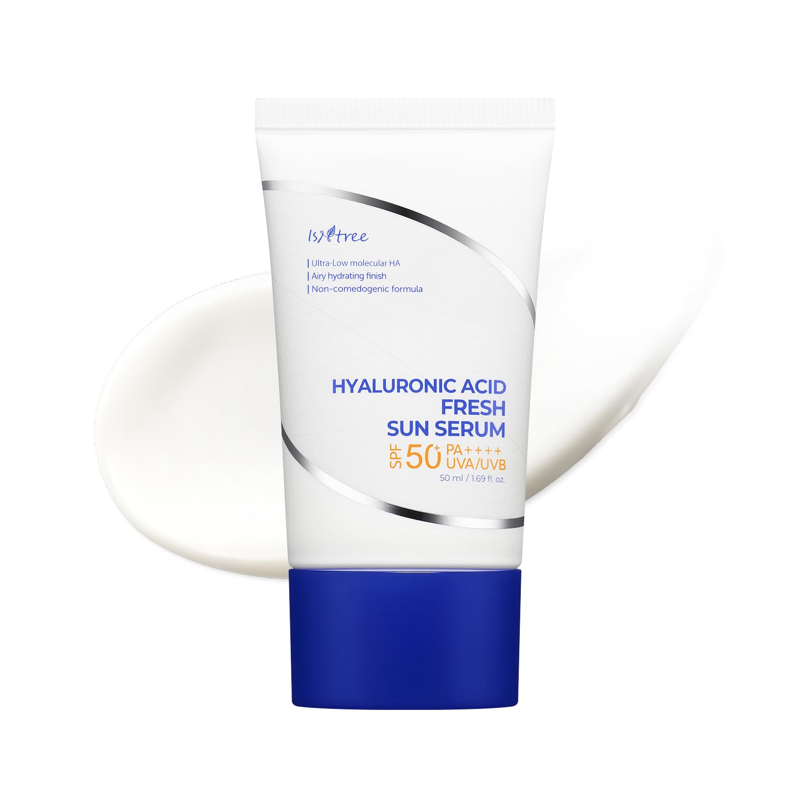 ISNTREE Hyaluronic Acid Fresh Sun Serum Sunscreen SPF 50+ PA++++ | Lightweight Fresh Finish Daily Face Sunscreen | For Men & Women | 50 ml