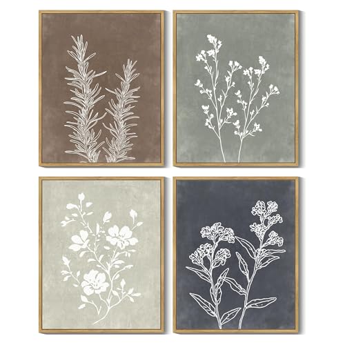 Drsoum Framed Boho Wall Art Set of 4 Wooded...