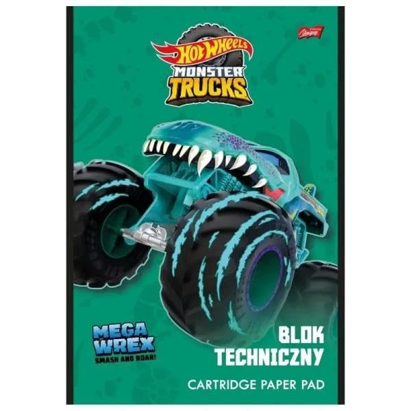 Bloque técnico A4 Hot Wheels ideal para tareas de geometría en el colegio