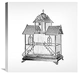 Global Galerie Budget gcs-454820–6.157–360,7 cm Katalog Illustration mit Radierungen: Birdcage-Victorian Haus mit Treppe. Galerie Wrap Wandbild Giclée auf Leinwand Kunstdruck