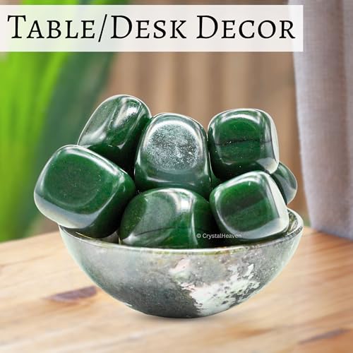 Image of Certified Dark Green Aventurine Crystal Healing Tumbled Stone, Natural Polished Crystals for DIY Crafts, Manifestation, Meditation, Pooja Feng Shui and Reiki Healing (30 Grams)
