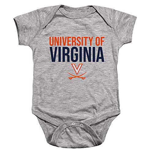 University of Virginia Official Stacked Unisex Infant Snap Suit for Baby,Athletic Heather, 12 Months