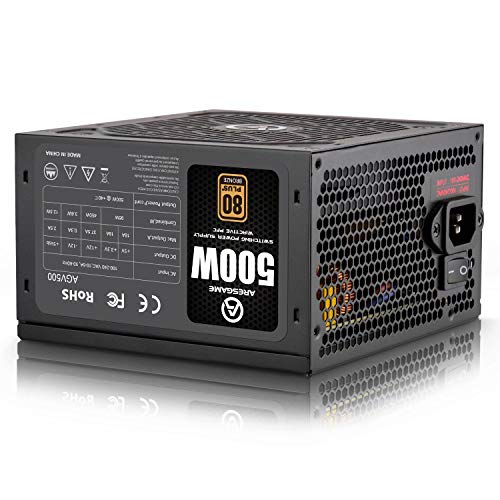 ARESGAME Power Supply 500W 80+ Bronze Certified PSU (AGV500)