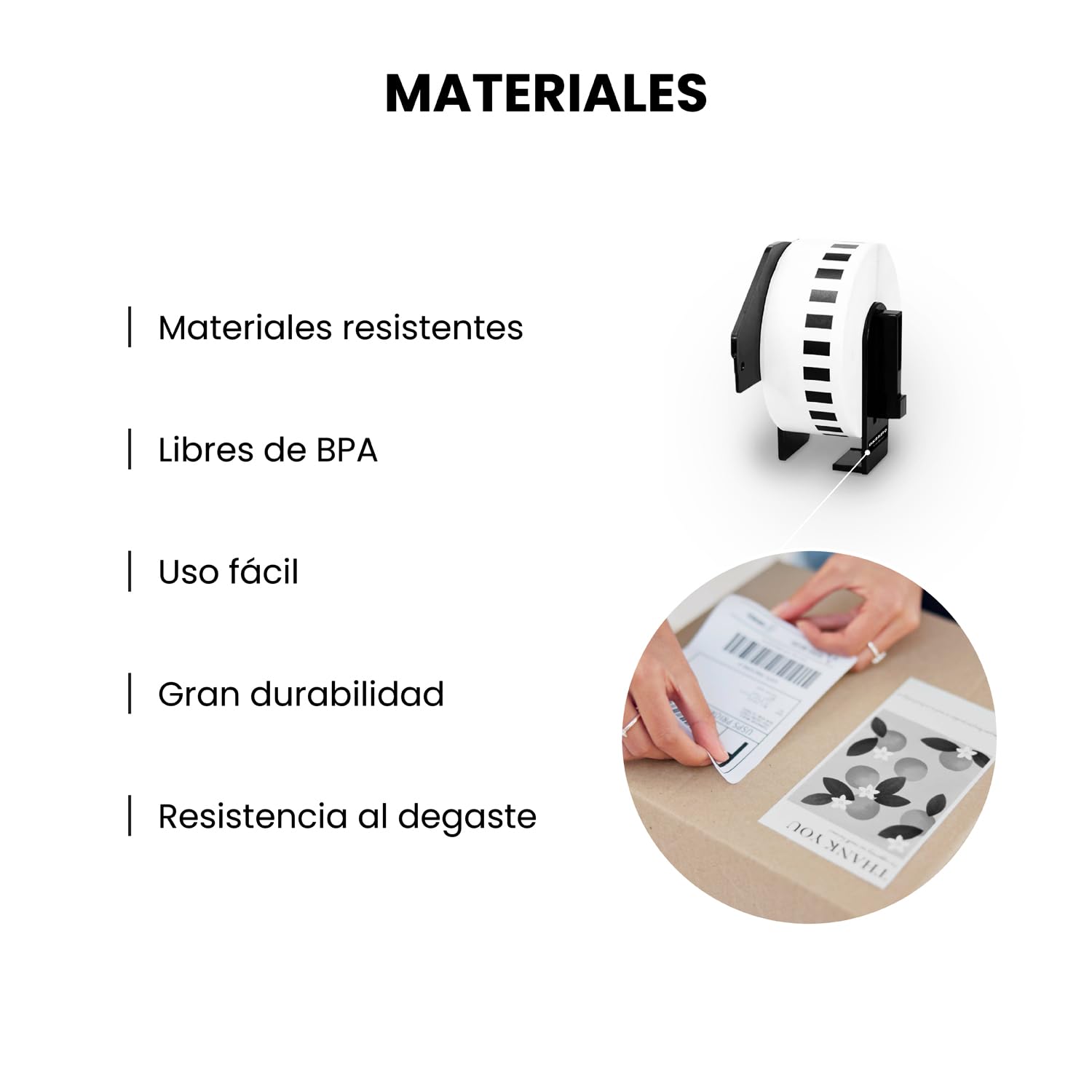 Rollo de Etiquetas Cinta Continua 29mm x 30.48m DK-22210 para Brother QL 10 Unidades