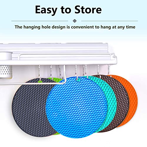 5 Pcs Extra Thick Silicone Trivets Pot Holder And Oven Mitts,Trivets For Hot Dish,Nonslip Insulation Honeycomb Rubber Hot Pads For Countertop,Multi-Purpose,Flexible Mats Heat Resistant Potholders,Grey #TOP5