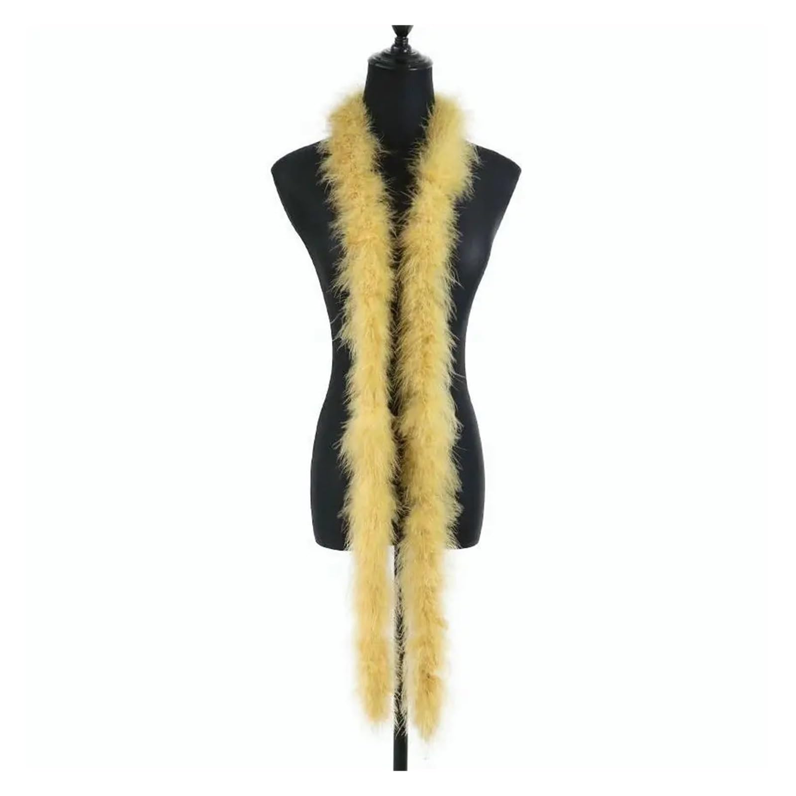 Bunte Federboas 2 Meter Flauschiger Marabou-Truthahnfedern-Boa-Federschal for Hochzeitskleid, dekorative Federn(Black,50g)