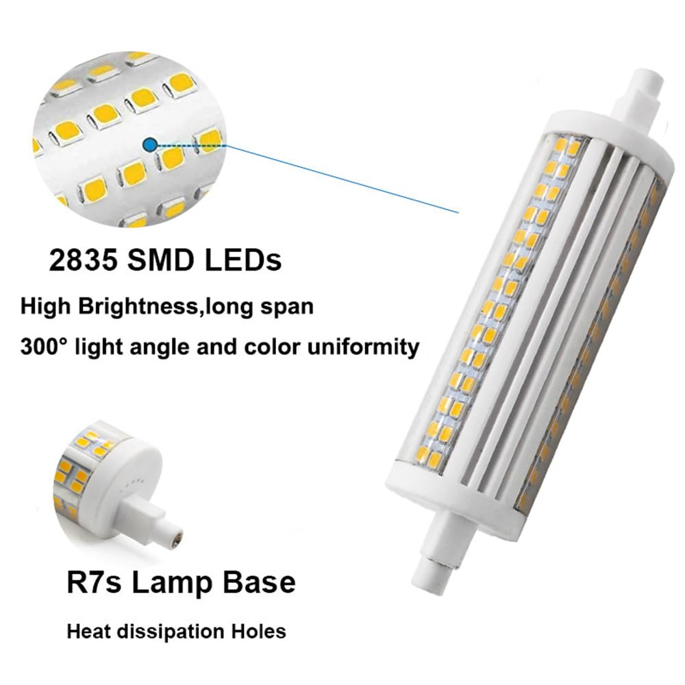 R7S 118mm LED Bulb 20W, Double Ended J Type Flood Light (200W Halogen Bulb Equivalent), 6000K 2500 Lumen - Image 2