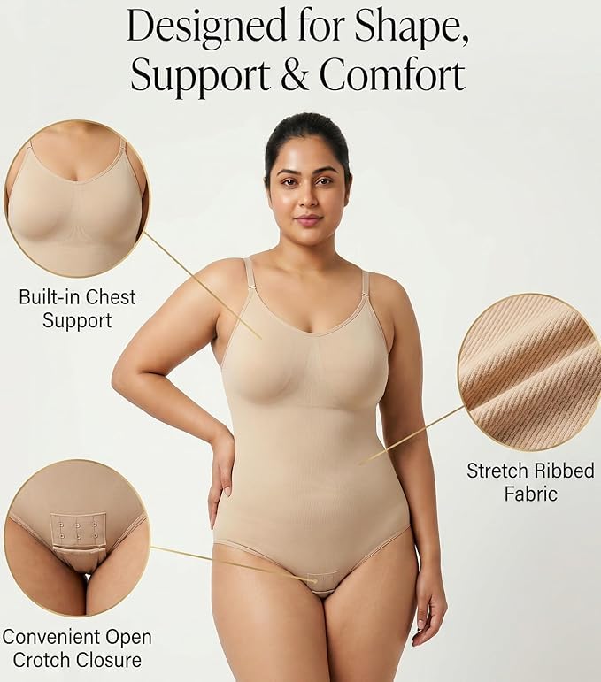 Image of ELEG & STILANCE Women's High-Waisted Body Shaper Tummy Control Slimming Shapewear with Corset, Wired Tummy Tucker, Postpartum Belly Fat Reduction Abdominal Belt