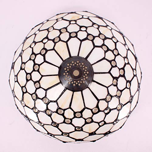 Image of WERFACTORY Tiffany Ceiling Light Fixture 12 Inch Semi Flush Mount Lamp