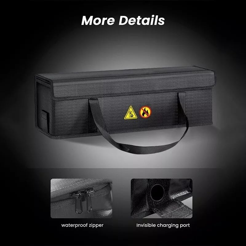 Ebike Akku Tasche Feuerfest,Wasserdicht,Explosionssicher Lithium Akku Tasche Zum Aufladen,Transportieren,Lagern Es kann bis zu 49 * 15 * 15 cm Aufnehmen