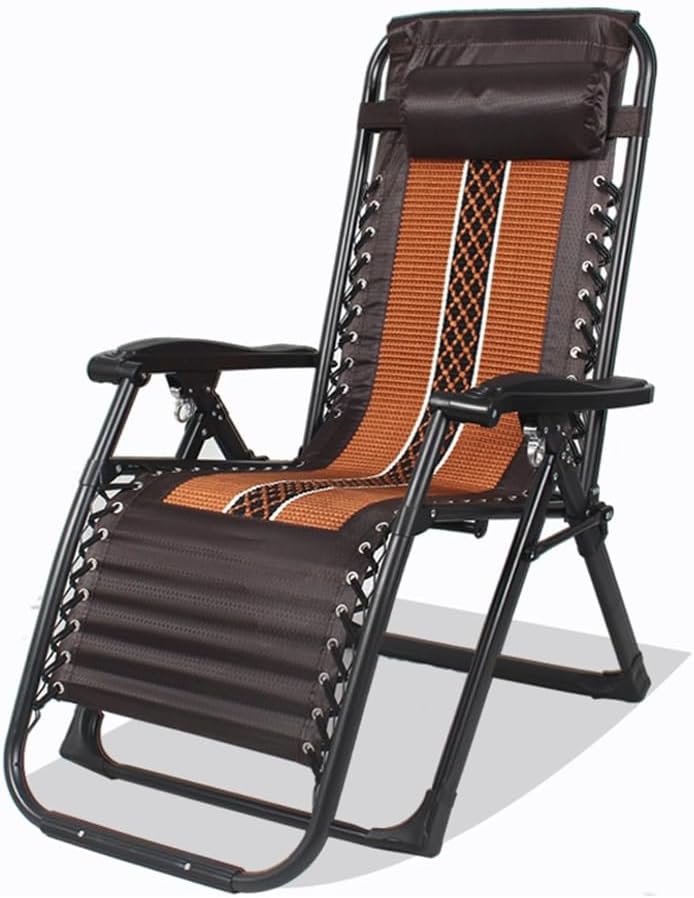 Patio Chair Zero Gravity Chair Lawn Chair Outdoor Folding Reclining Lounge Chair Adjustable with Removable Headrest and Cup Holder for Pool Deck Chair Camping Beach Garden