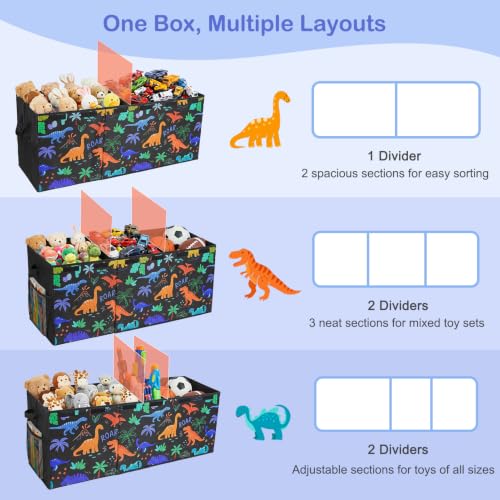Image of Toy Box with Adjustable Divider Large Toy Chest Storage for Nursery Kidroom