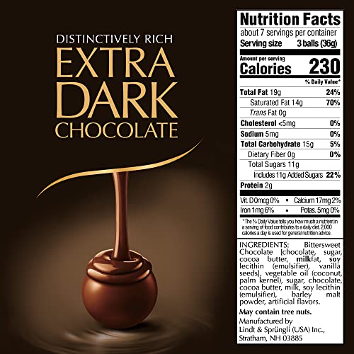 Image of Lindt LINDOR 60% Dark Chocolate Truffles, Dark Chocolate Candy with Smooth, Melting Truffle Center, 25.4 oz., 60 Count (Pack of 2)