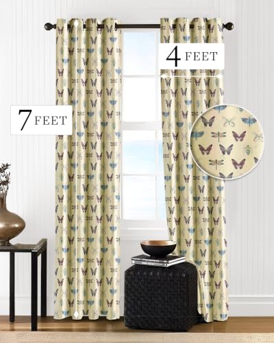 Image of Cloth Fusion Printed 100% Blackout Door Curtains 7 Feet Long Set of 2