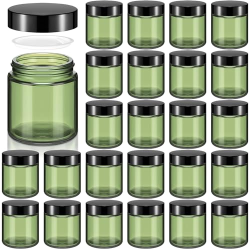 Image of Norme 24 Pcs 4 oz Glass Jars with Lids Cosmetic Jars, Olive Green