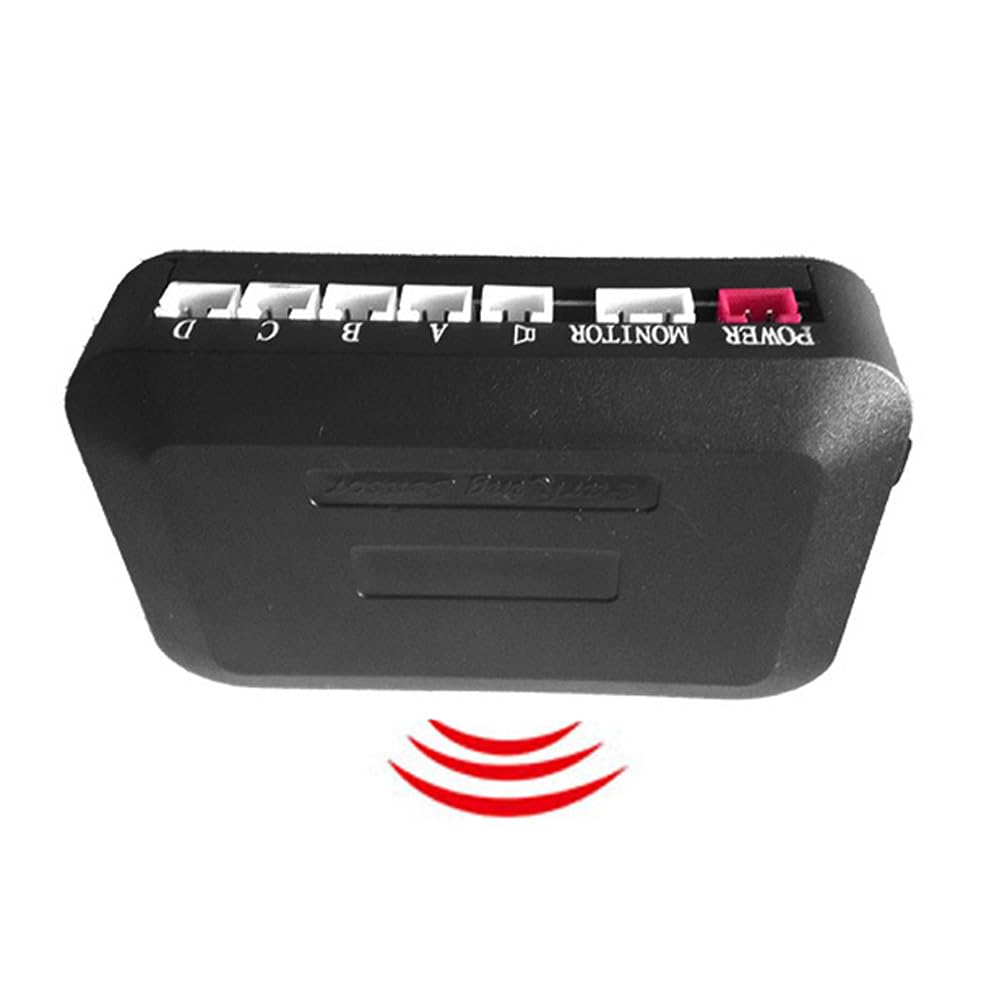 MASO 1x DC12V Radar per Parcheggio Auto Senza Fili a 4 Sonde, Cicalino Volume 65db, Distanza di Rilevamento Radar 0,3～2,0m, Impermeabile Anti-Vibrazione, Bianco