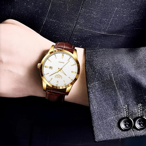 Image of LIGE Fashion Mans Wristwatch Date Luminous Dress Watch for Man Stylish Waterproof Quartz Wrist Watch Stylish Leather Watches for Men