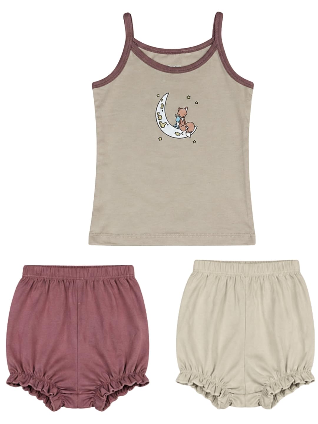 OHMS Girls Printed Vest & Bloomer Panties Set