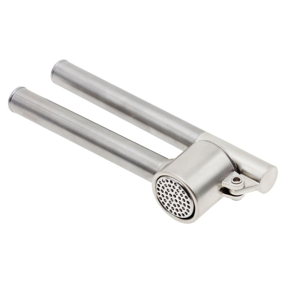 ZCSMgStainless Steel Cloves Ginger Garlic Press Crusher Squeezer Chopper Tool for Kitchen (Silver)