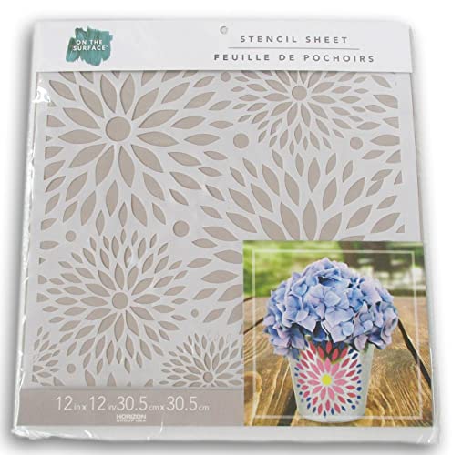 On The Surface Flexible Multi-Media Pattern Designs Xl Stencil Sheet - Floral Splash - 12 X 12 Inches, (Slp-006) #TOP17