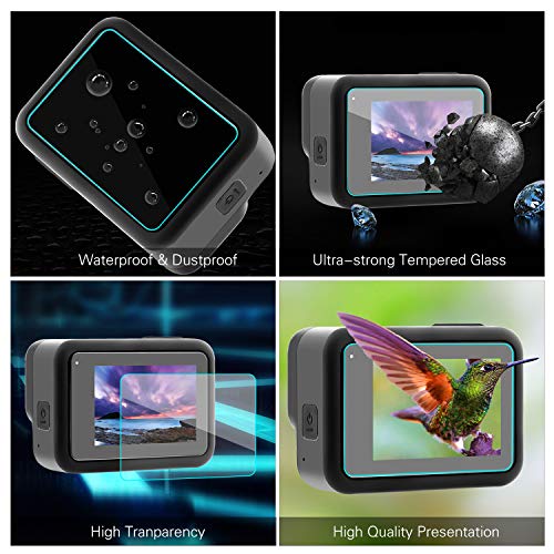 6pcs protetor de tela ultra-claro filme de tela de vidro temperado compatível com câmera gopro hero