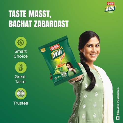 Image of Wagh Bakri Mili Leaf Tea, 1Kg, Green Tea (Pack of 3)