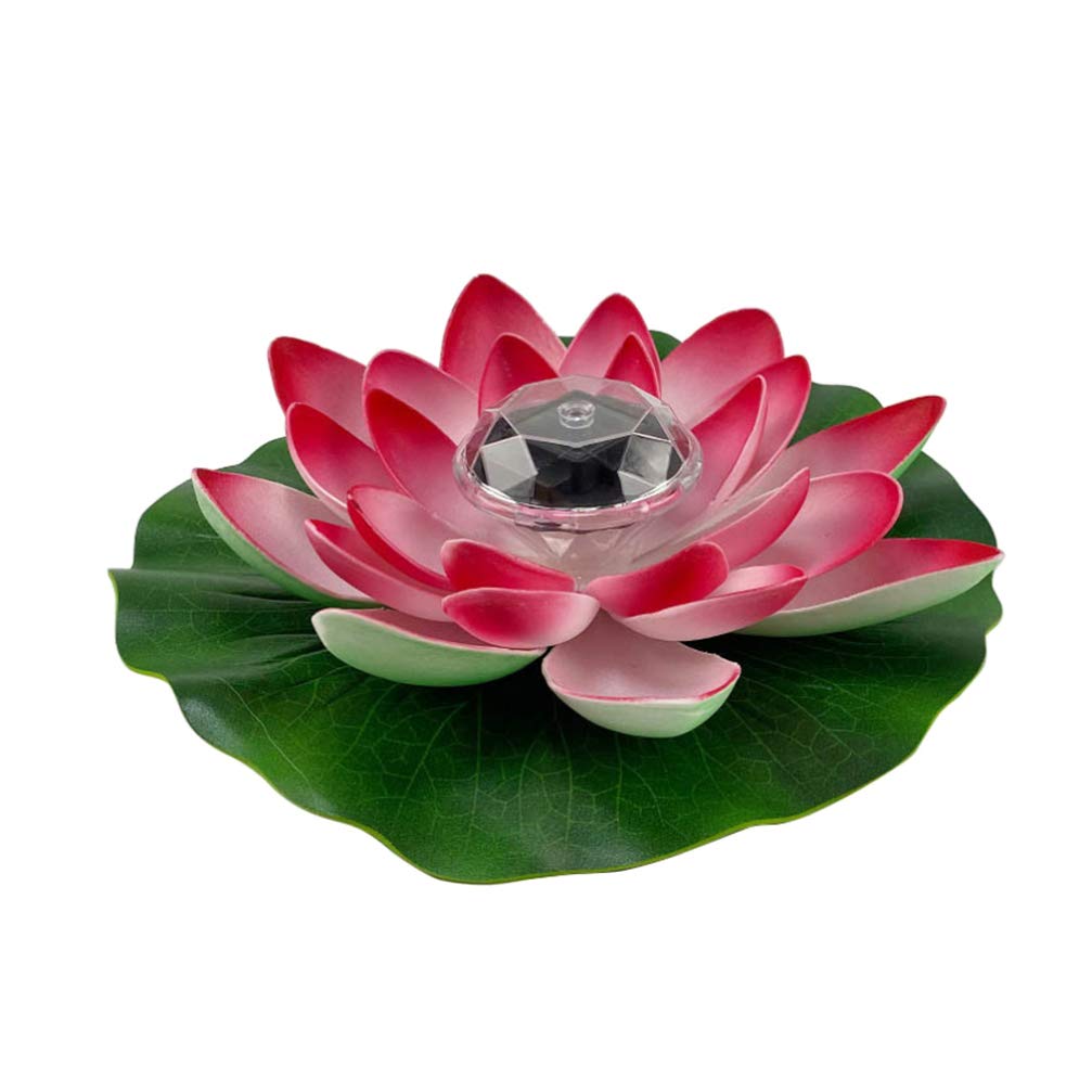 OSALADI Floating Pool Lights, Waterproof Floating Lotus Light Flower Night Lamp Solar Pool Lights for Swimming Pool ( Red )-image-35