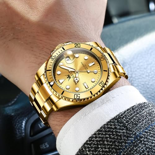 Image of OLEVS Luxury Watches for Men Big Stainless Steel Waterproof Quartz Analog