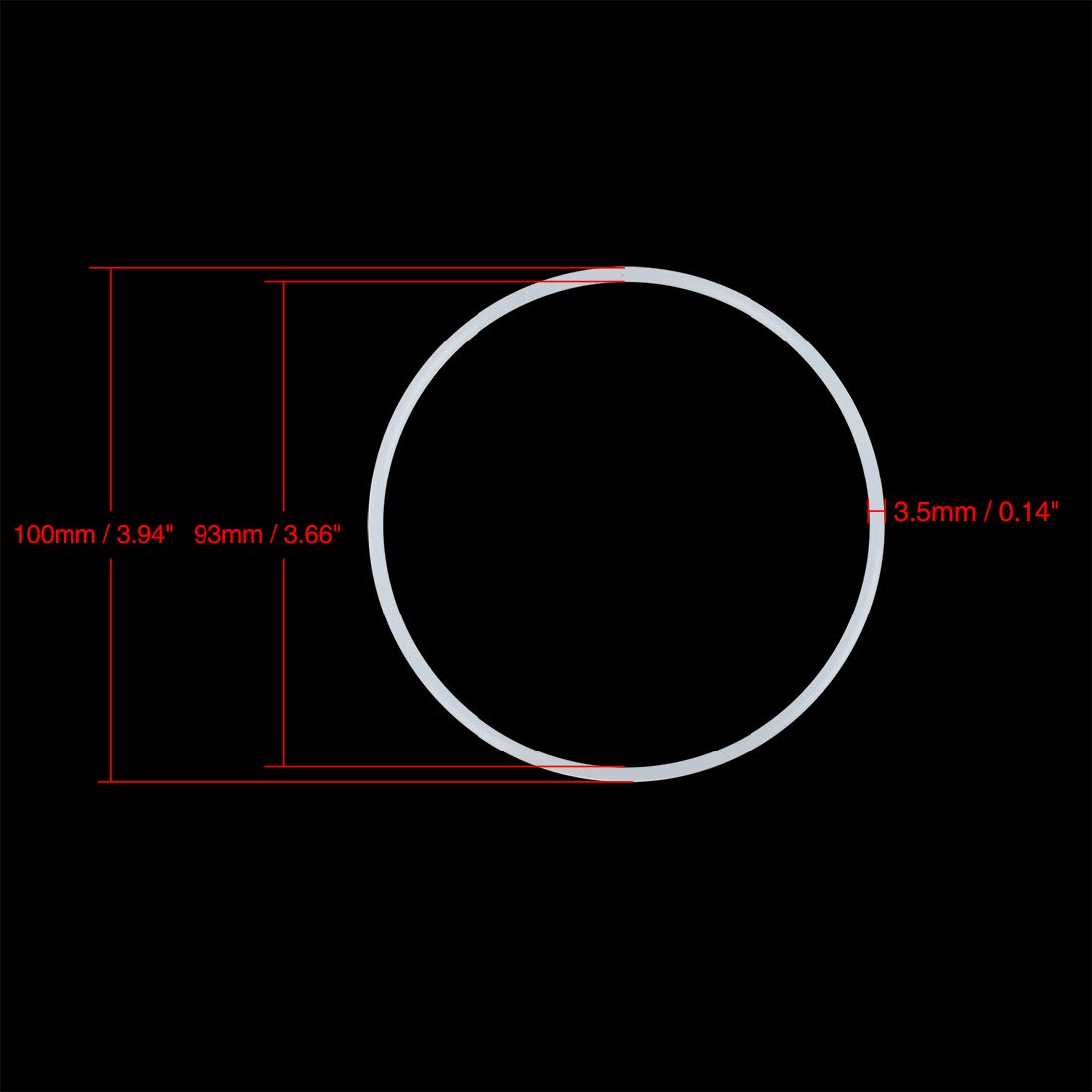 X AUTOHAUX Silicone O-Rings, 34mm OD 27mm ID 3.5mm Width VMQ Seal - View #8