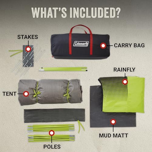 Image of Coleman Sundome Dark Room 4 /6 Person Tent, Blocks 90% of Sunlight to Keep Inside Cool, Weatherproof Tent with Rainfly Sets Up in Minutes
