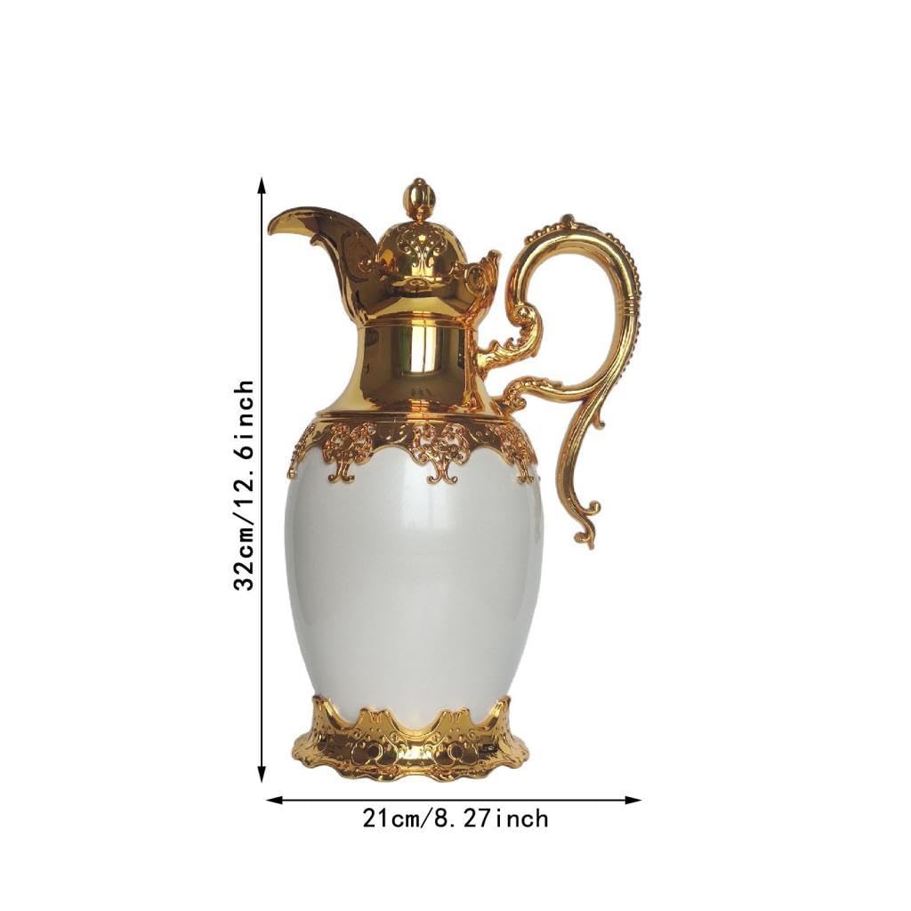 Caraffa Termica Isolata per Caffè, Termica per Tè, Pentola a Vuoto per La Cucina, Oro 28cmx32cm