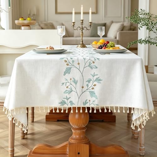 Laolitou Cotton Linen Spring Tablecloth for Dining Waterproof Rus...