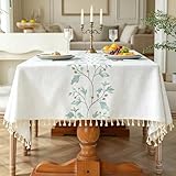 Laolitou Mantel rectangular de lino y algodón para comedor, 55 x 120 pulgadas