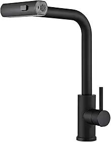 Yesop Torneira De Cozinha Gourmet Inox Escovado Cor Preto