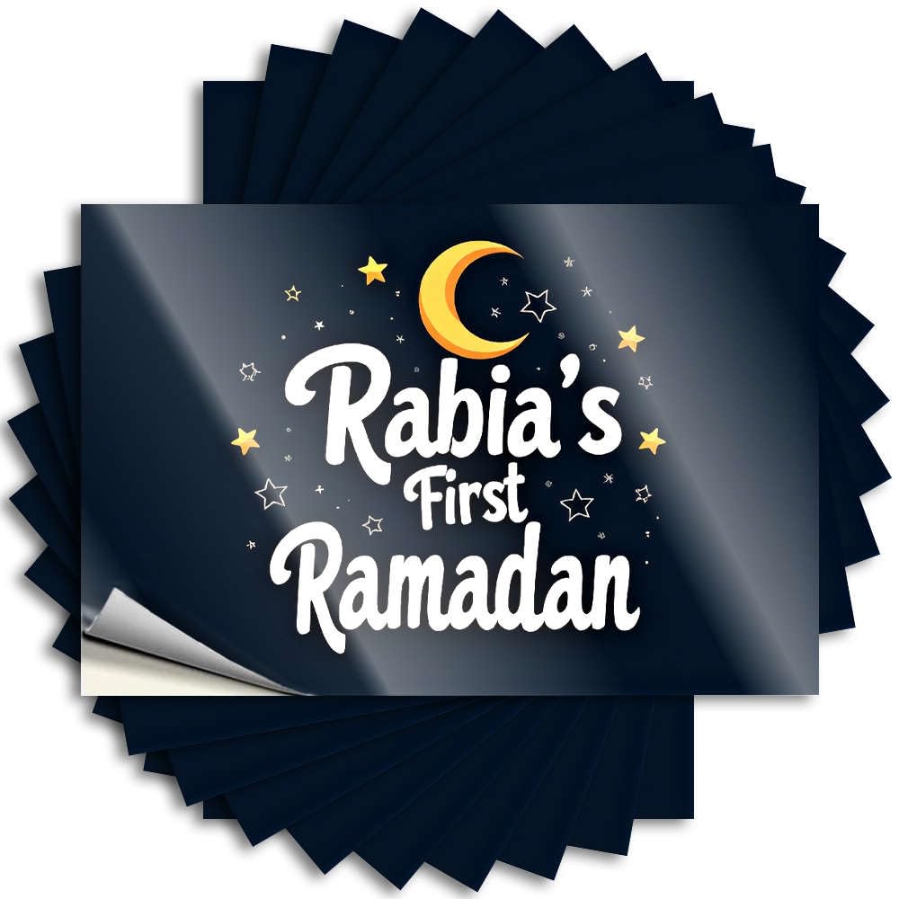 Saying Back Yard Decorations Vinyl Sticker | Rabia's First Ramadan Celebration. Unique for Colorful Use(6X9CM)